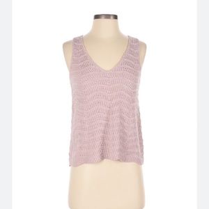 Madewell XL crochet sweater tank in blush